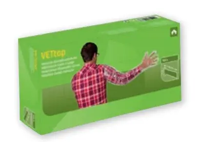 Перчатки для ветеринаров VetTop прозрачные 100 шт. Код: 1536