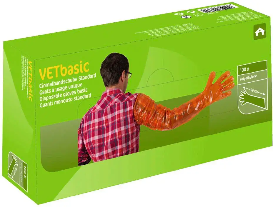 Перчатки для ветеринаров VetTop прозрачные 100 шт. Код: 1536