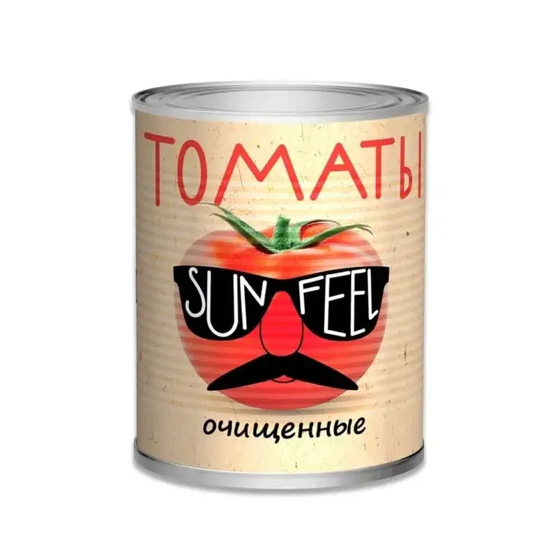 Томаты очищенные в собственном соку ж/б SUNFEEL Италия 850 мл