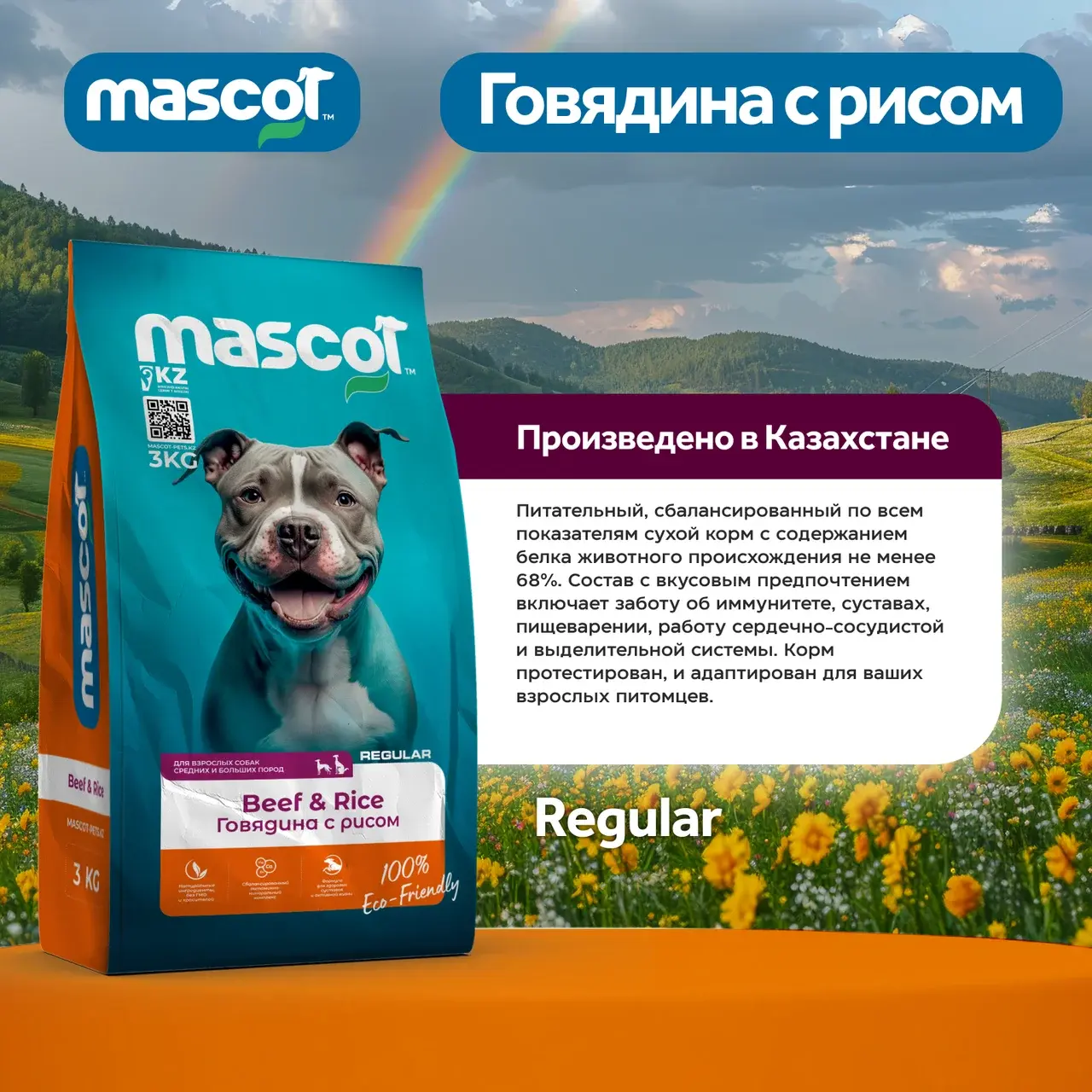 Mascot Regular Говядина с рисом, 3 кг Код: 132457416