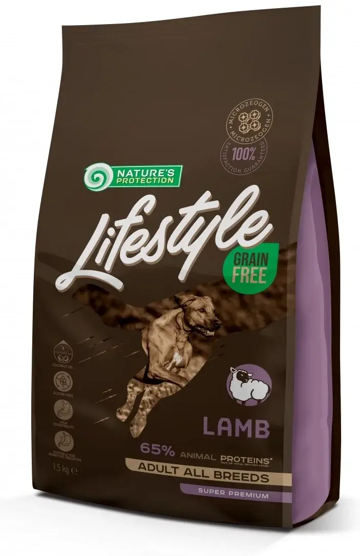 Корм для собак Nature's Protection Lifestyle Grain Free Ягненок, 1.5 кг