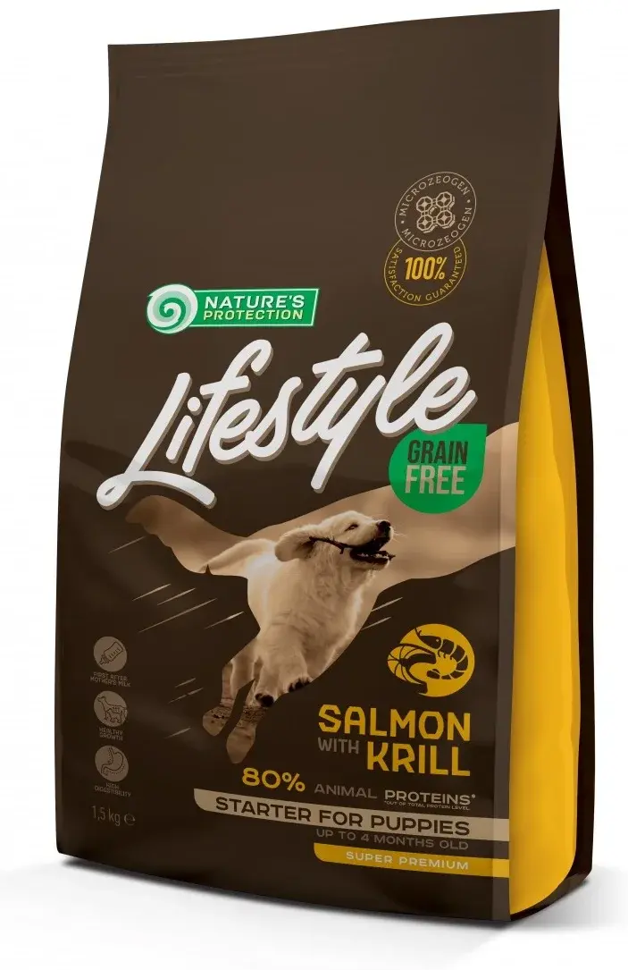 Корм для собак Nature's Protection Lifestyle Grain Free Starter Salmon with krill, 1.5 кг