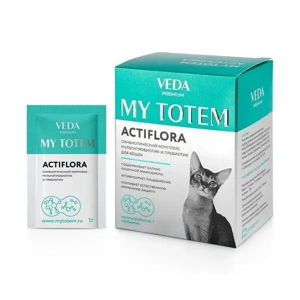 Синбиотический комплекс Актифлора MY ТОТЕМ д/кошек 30 гр Веда Код: 108282 В наличии
