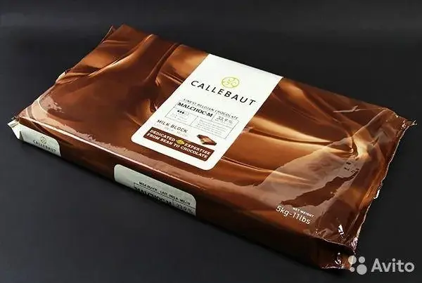 Молочный шоколад без сахара Callebaut в блоках, в упаковке 5 кг