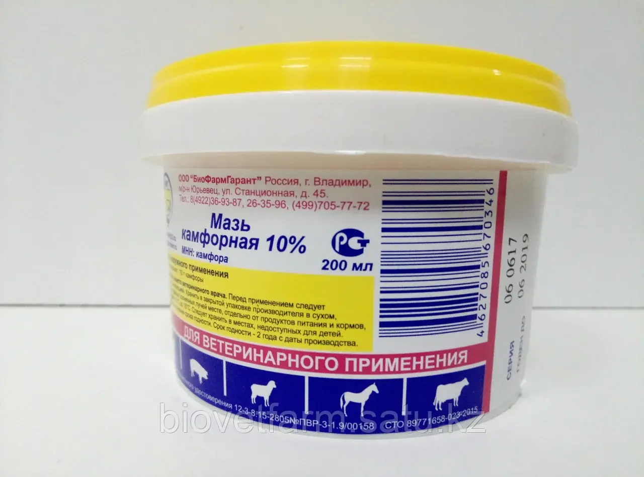 Мазь камфорная 10%, 200 гр