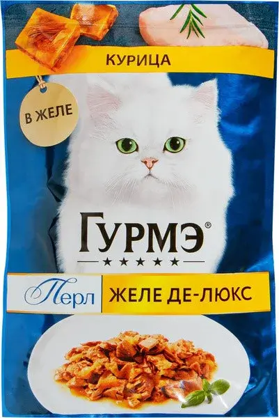 Gourmet Perle Влажный корм для кошек Курица в желе де-люкс, 75 г