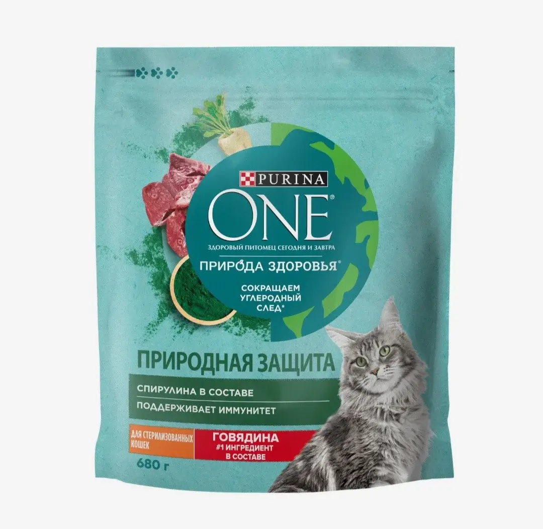 Purina One Сухой корм для стерилизованных кошек, говядина, 680 г