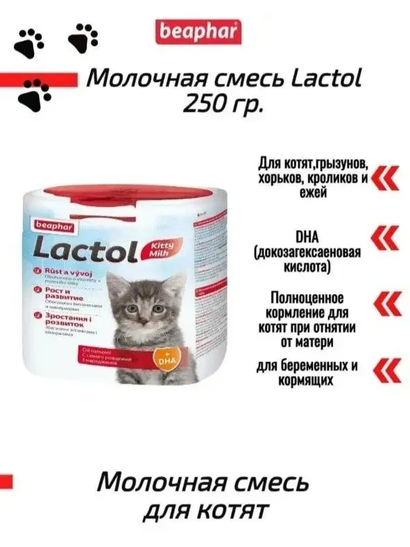 Молочная смесь для котят Lactol Beaphar, 250 г.