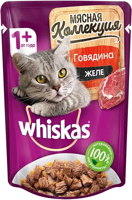 Вискас Влажный корм для кошек Мясная коллекция Говядина